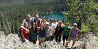 Geology student group at a field study